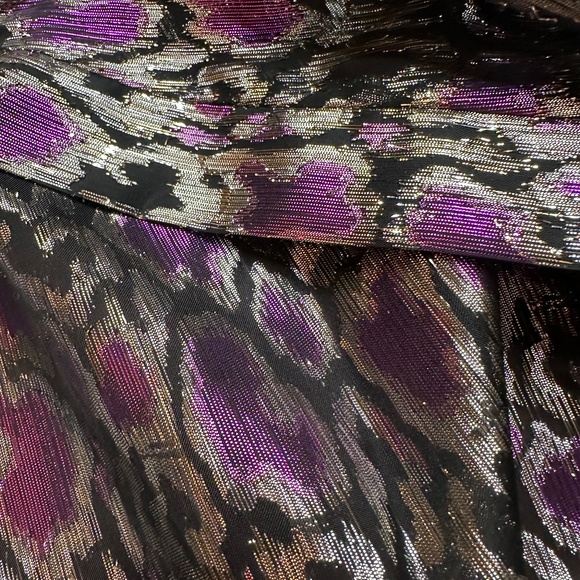 Maggie Sweet 3x Purple Black Silver Shiny Cover Up Top - Picture 10 of 10